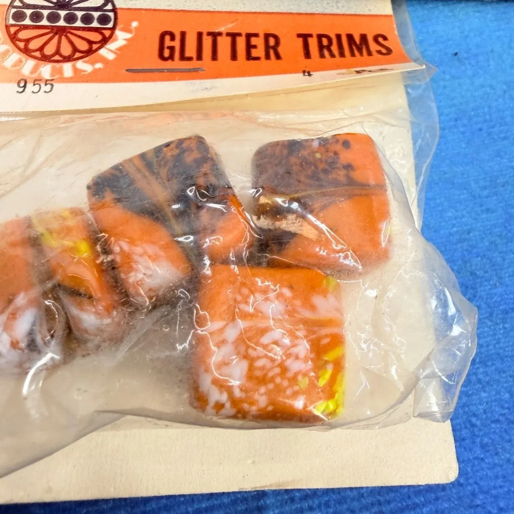 Vtg NOS Craft Bead Lot Walco Glitter Trims Westrim Berry Beads The Beadery Disc